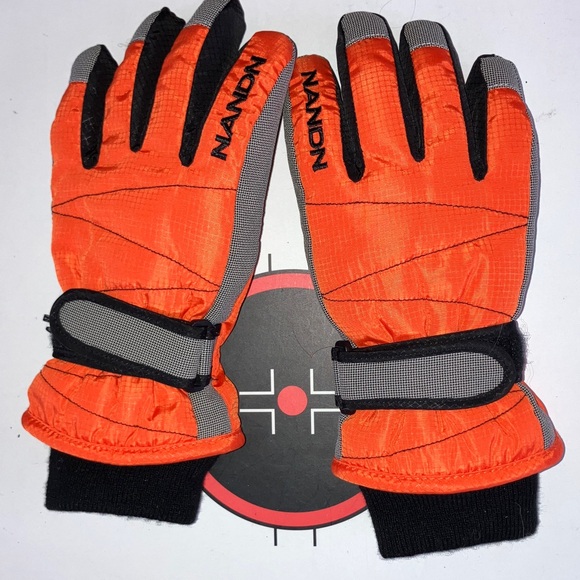 Other - NANDON BOYS SKI GLOVES ORANGE & BLACK FAUX FUR LINED SMALL